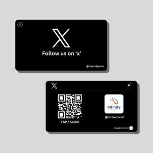 X NFC card | Along with QR code | Explore more with Tap or Scan